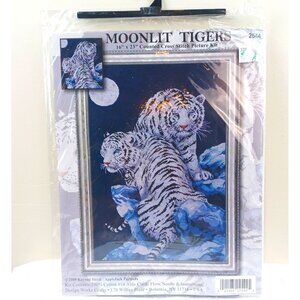 Design Works Moonlit Tigers Cross Stitch Kit Kayomi Harai NOS 2009 #2544